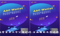 数字货币上市公告时间：